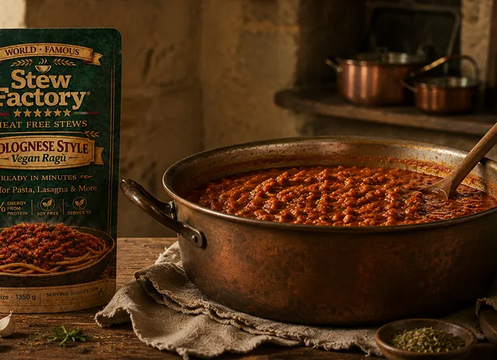 Bolognese lonac sa svježim sastojcima u pozadini